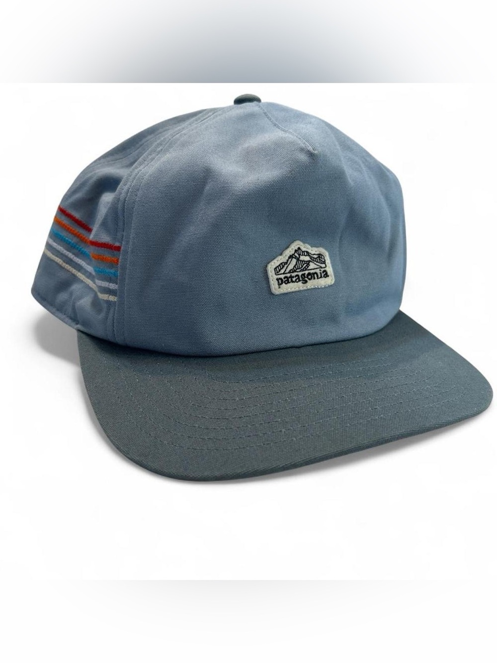 Patagonia Blue Canvas Strapback
Hat Retro Stripe Logo Patch
Adjustable Cap